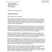 Ein Referenzschreiben